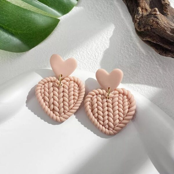 Knited heart dangles