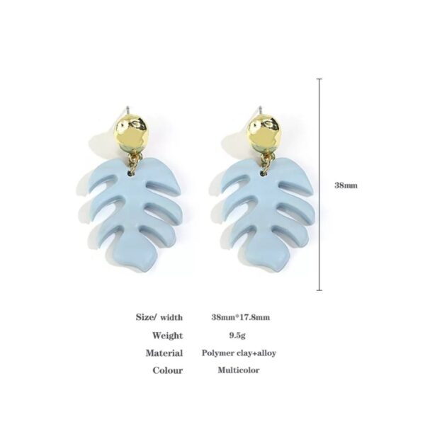 Leaf polymer clay earrings - Image 2