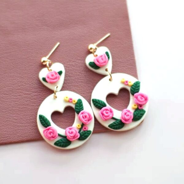 Roses clay earrings