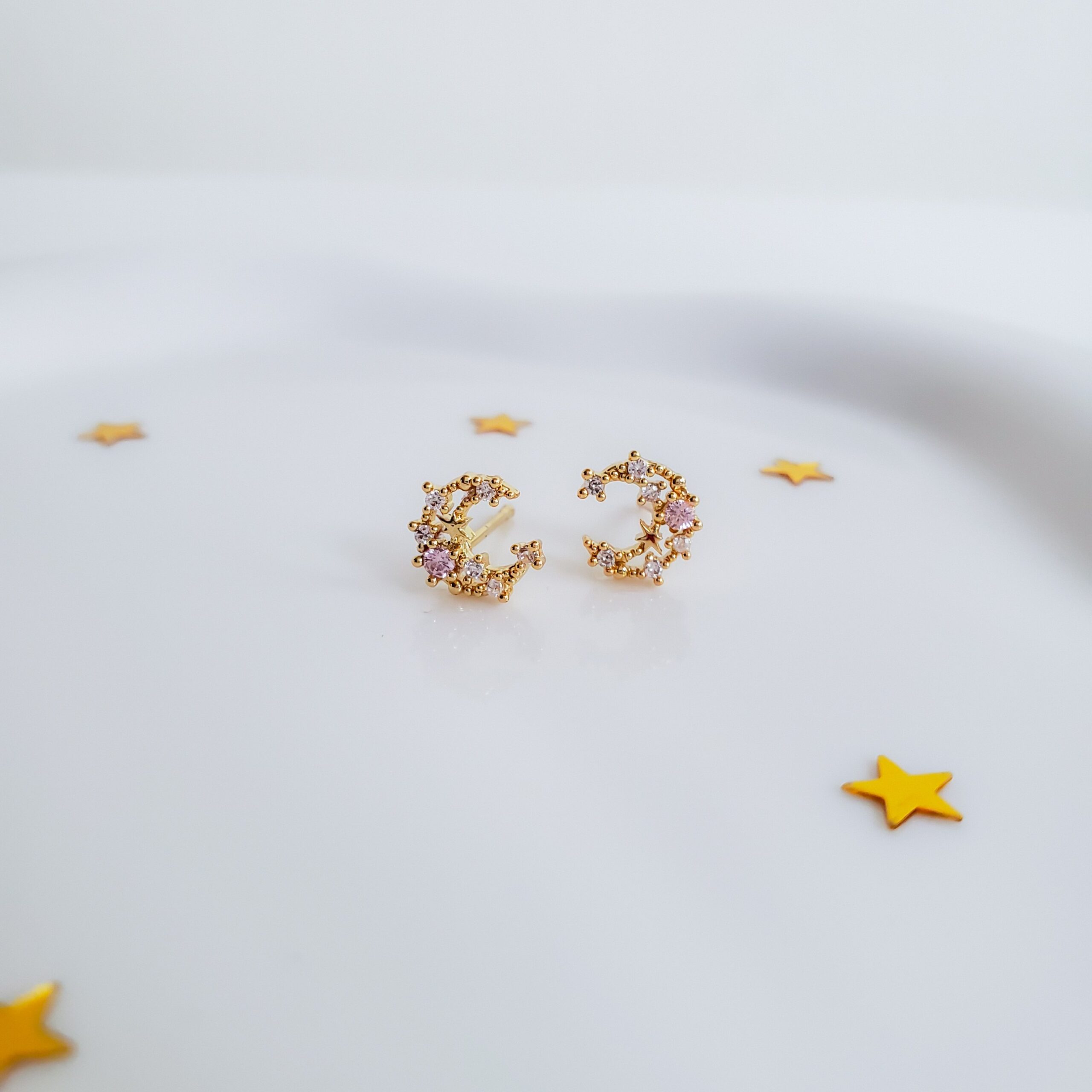 Crescent Moon Stud Earrings