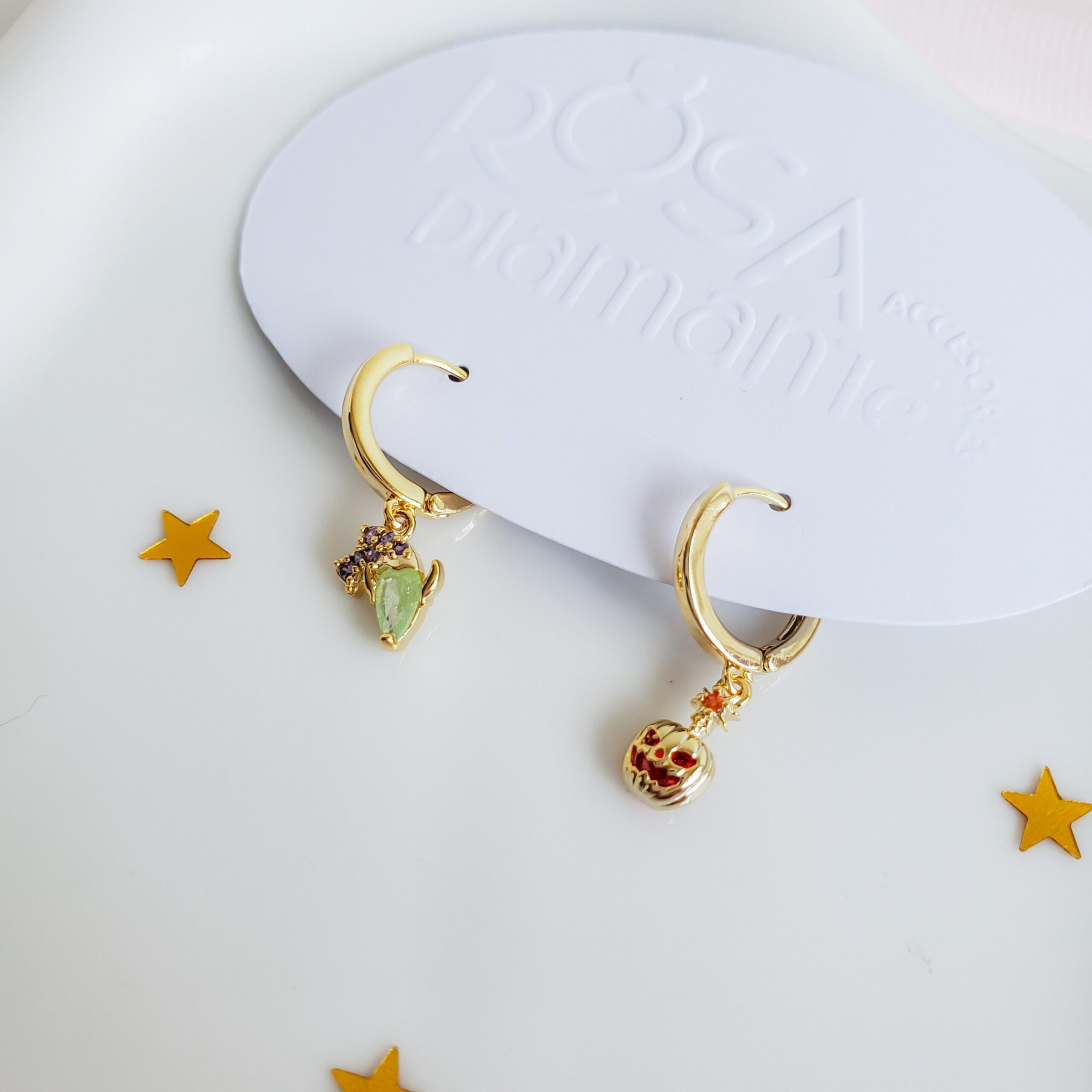 Green Goblin Small Gold Hoops