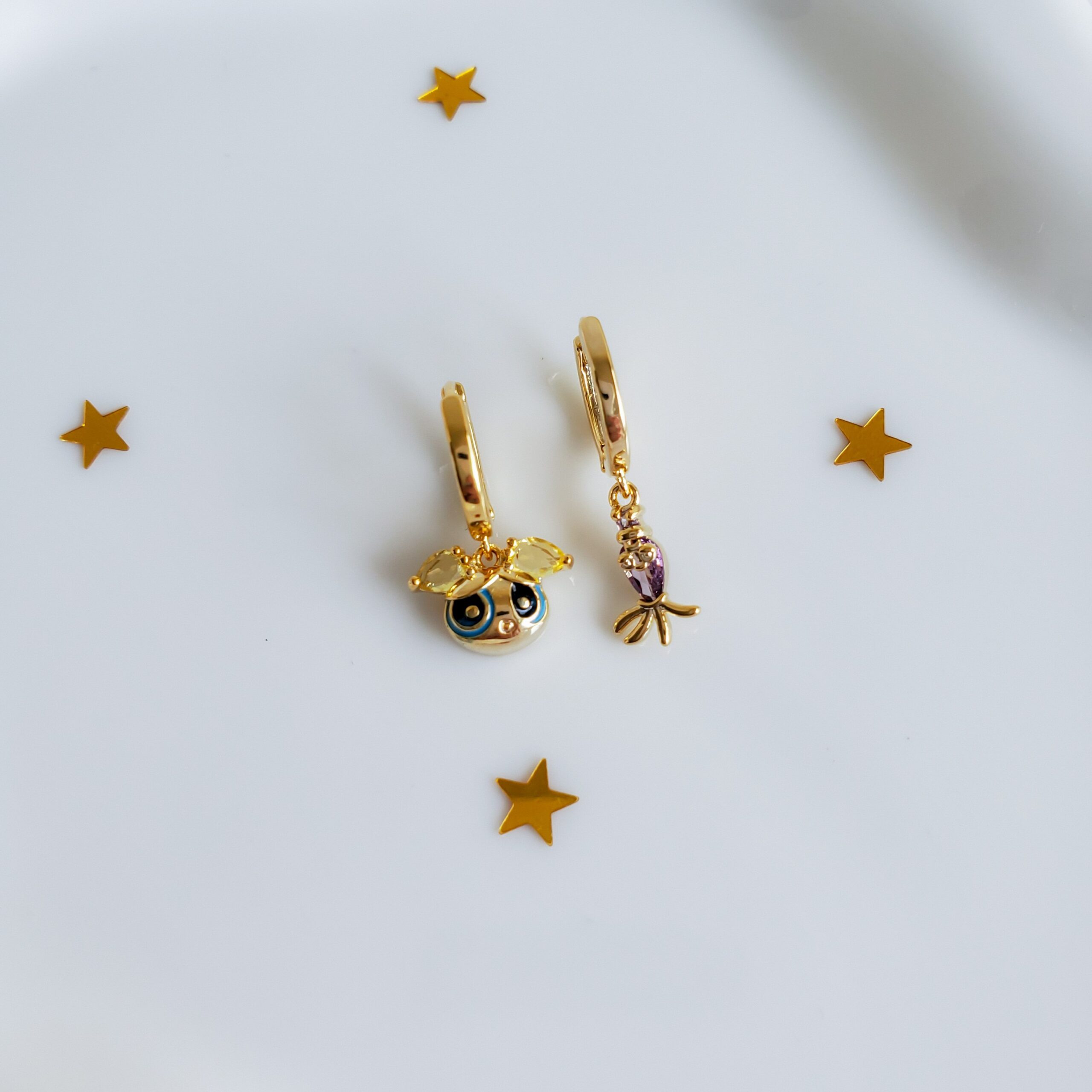 The Powerpuff Girls Bubbles Small Gold Hoops