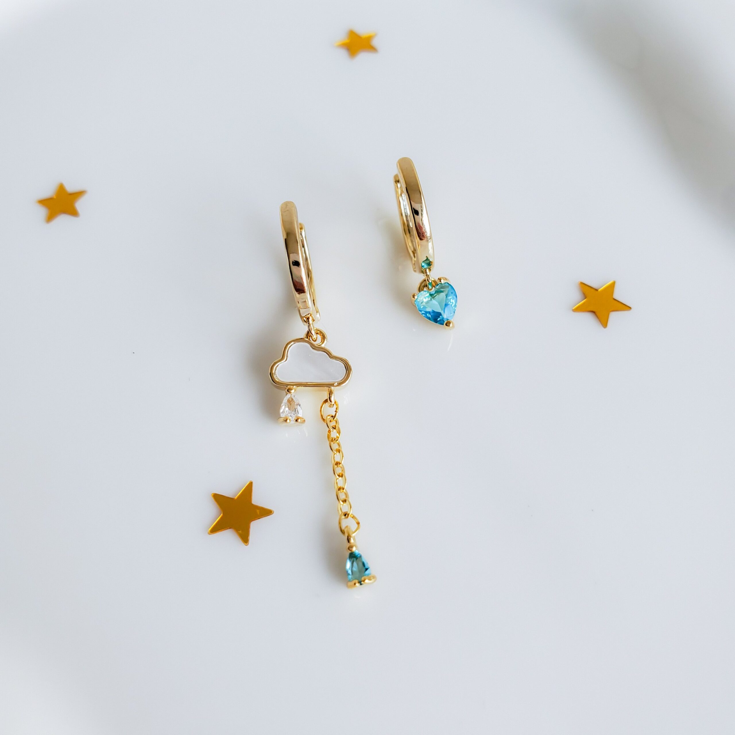 Crystal Raindrop Cloud Earrings